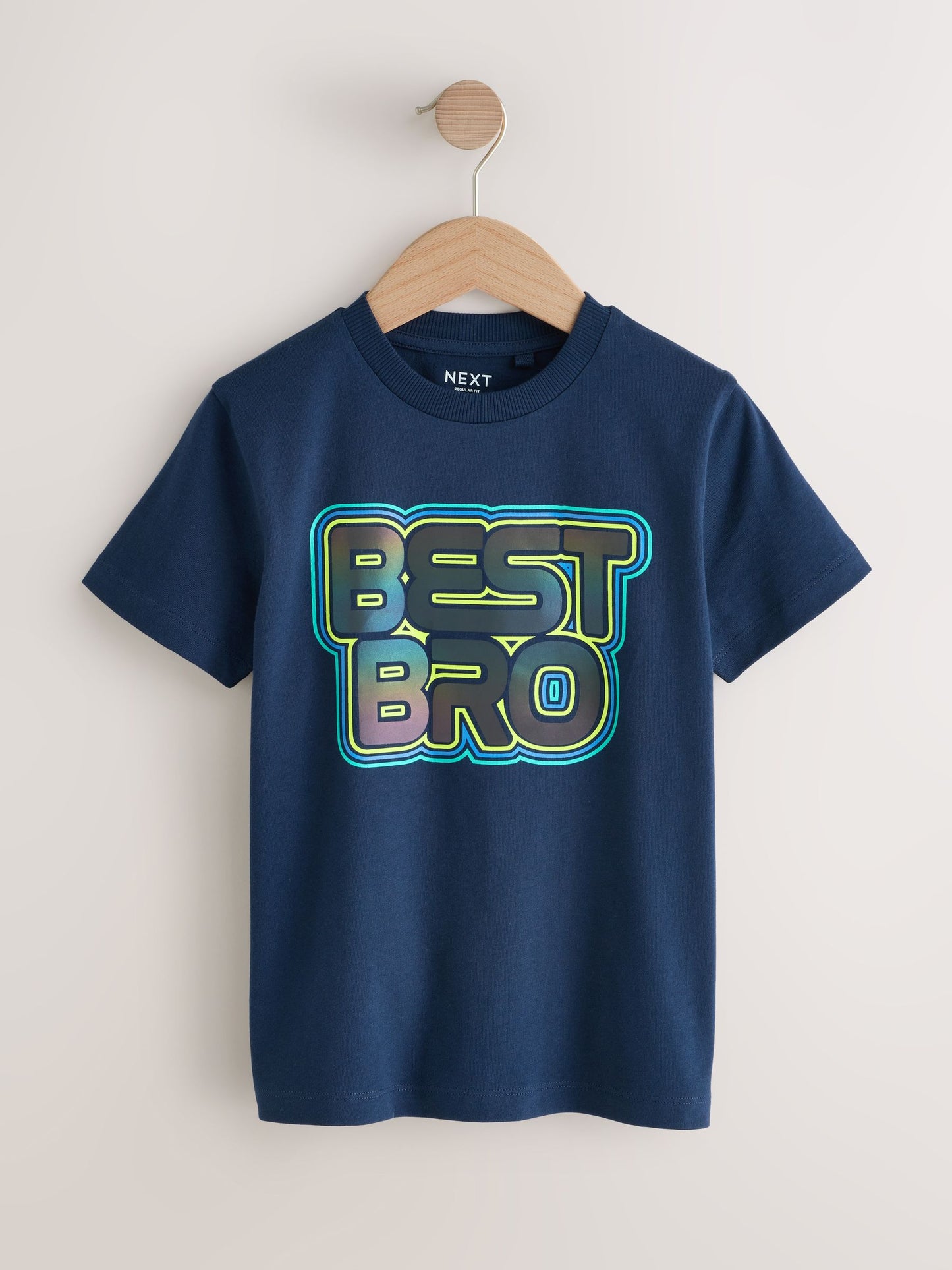 Dsiney Kidz - Navy Blue Best Bro Regular Fit Short Sleeve Graphic Print T-Shirt (3-16yrs) image 1