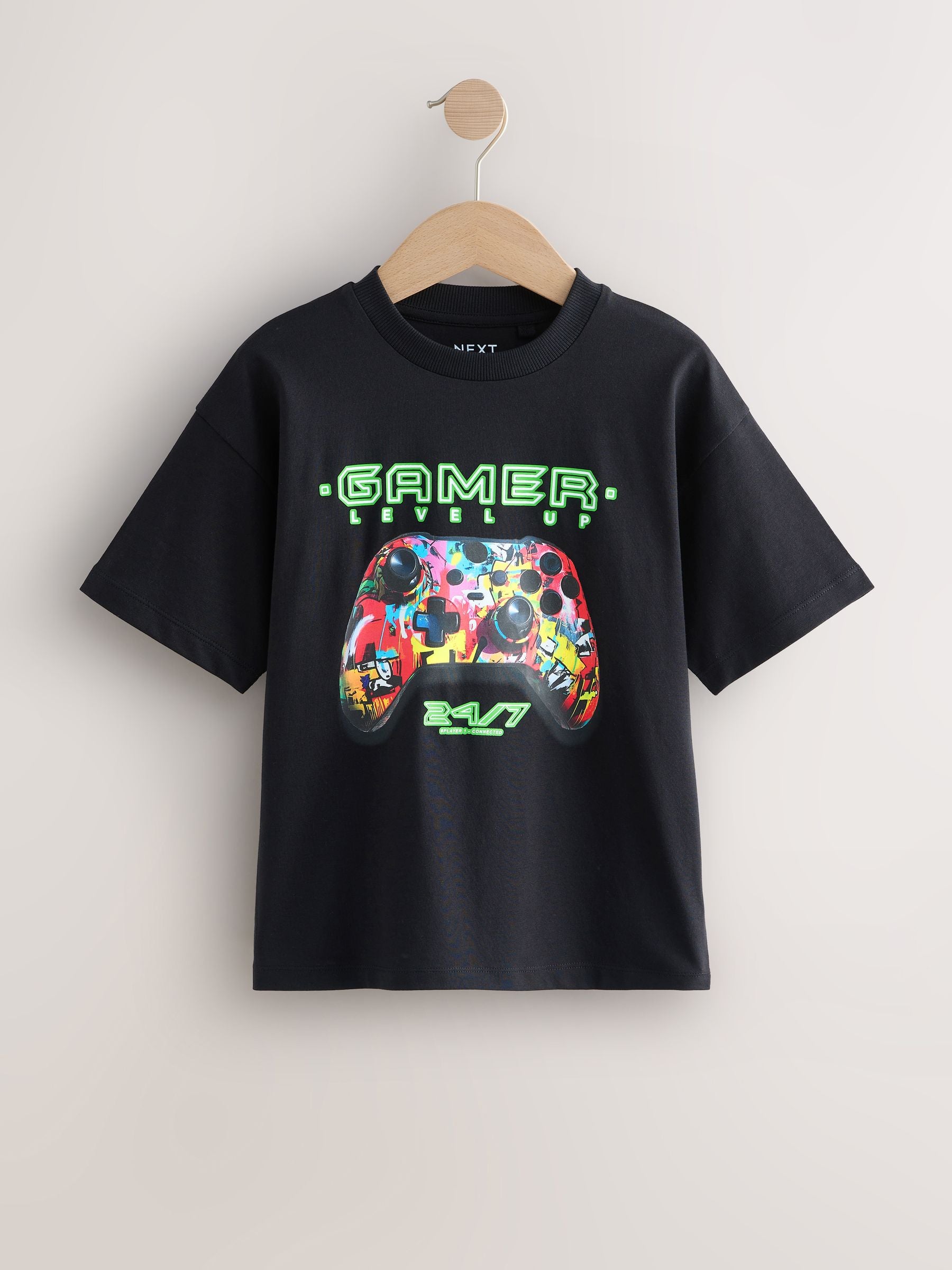 Dsiney Kidz - Black Relaxed Fit Graphic Print Short Sleeve T-Shirts 3 Pack (3-16yrs) image 3