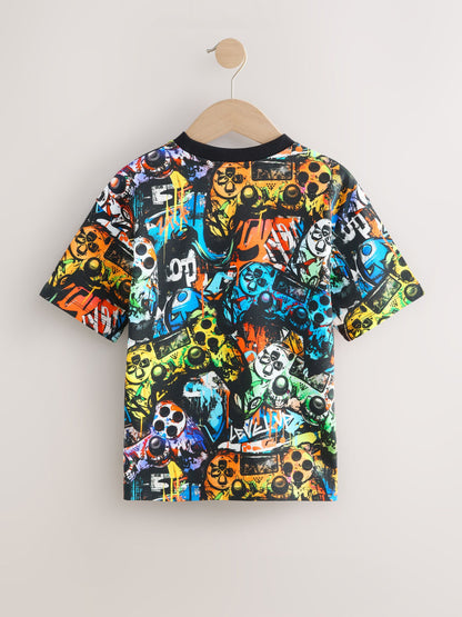 Dsiney Kidz - Black Relaxed Fit Graphic Print Short Sleeve T-Shirts 3 Pack (3-16yrs) image 5