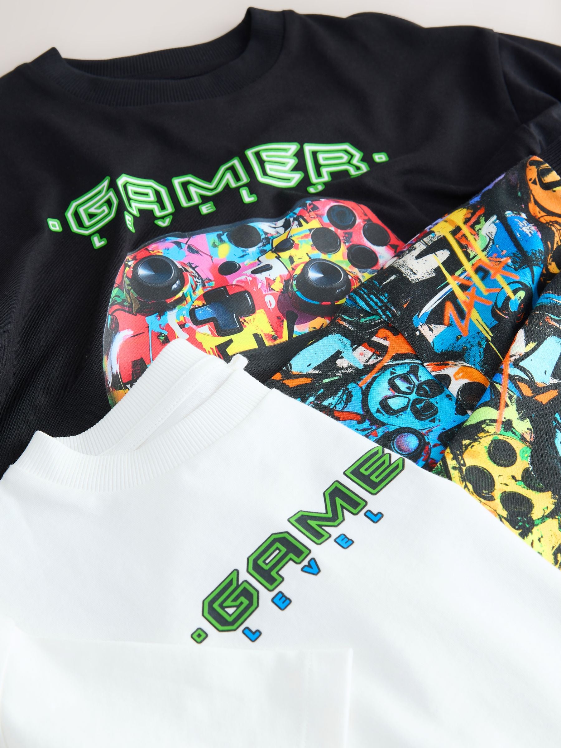 Dsiney Kidz - Black Relaxed Fit Graphic Print Short Sleeve T-Shirts 3 Pack (3-16yrs) image 6