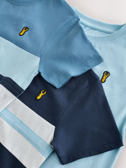 Dsiney Kidz - Blue Regular Fit Relaxed Fit Colourblock Short Sleeve T-Shirts 3 Pack (3-16yrs) (3-16yrs) image 7