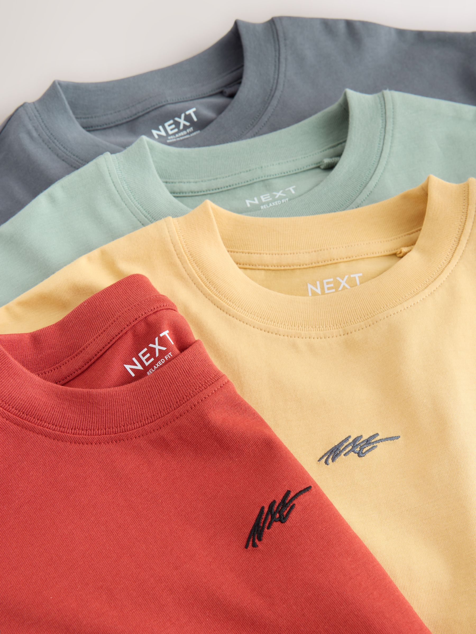 Dsiney Kidz - Grey/Yellow/Mineral/Red Short Sleeve Logo Chest Graphic T-Shirts 4 Pack (3-16yrs) image 8