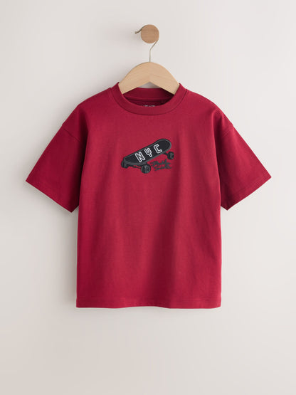Dsiney Kidz - Berry/Ecru/Purple Relaxed Fit Graphic Print Short Sleeve T-Shirts 3 Pack (3-16yrs) image 2
