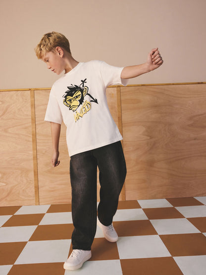 Dsiney Kidz - Ecru White Monkey Short Sleeve Graphic T-Shirt (3-16yrs) image 2