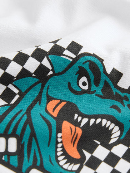 Dsiney Kidz - White/Green Dino Short Sleeve Graphic T-Shirt (3-16yrs) image 4