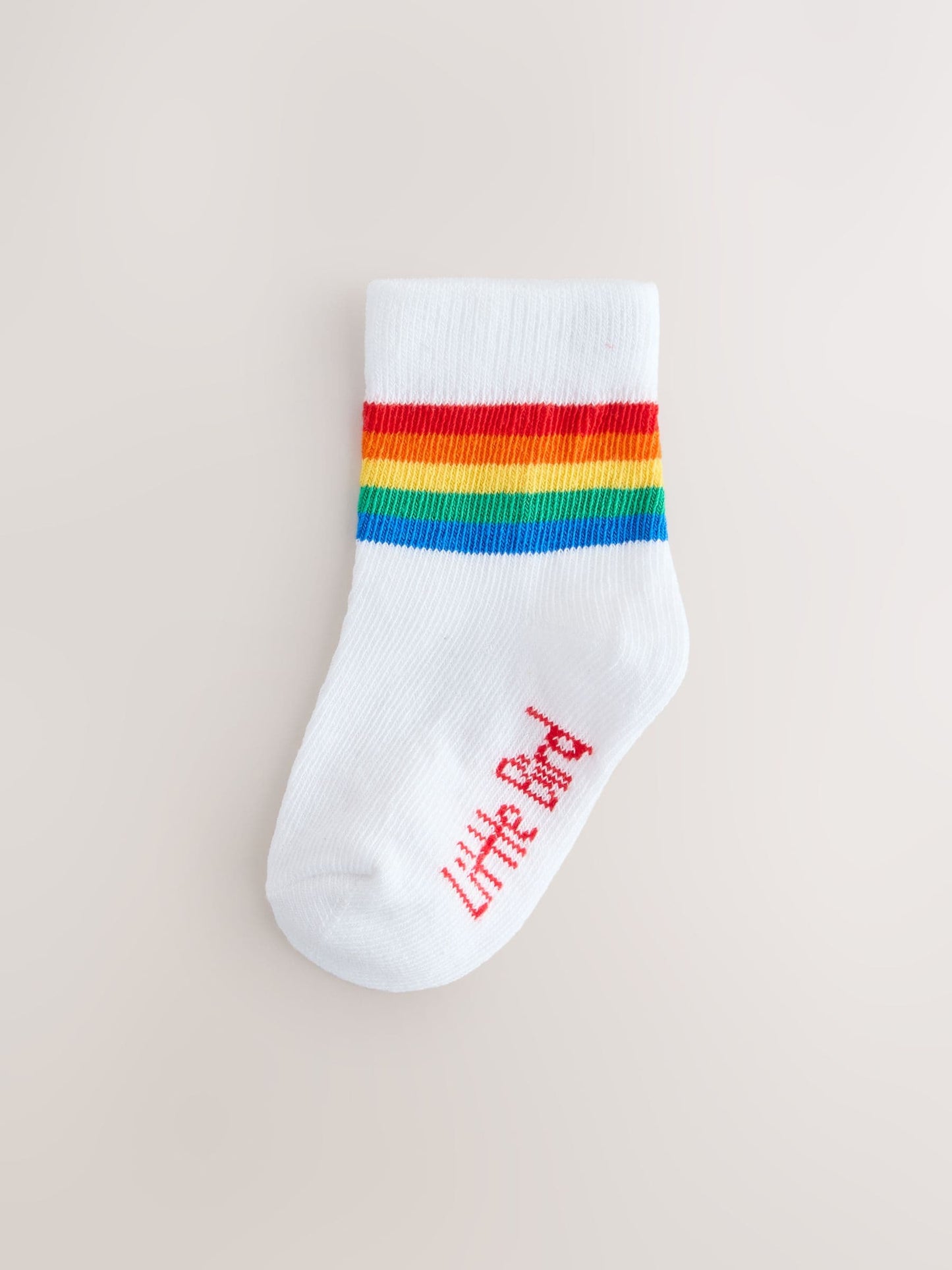 Little Bird by Jools Oliver White Bright Rainbow Stripe Socks Baby 5 Pack image 4