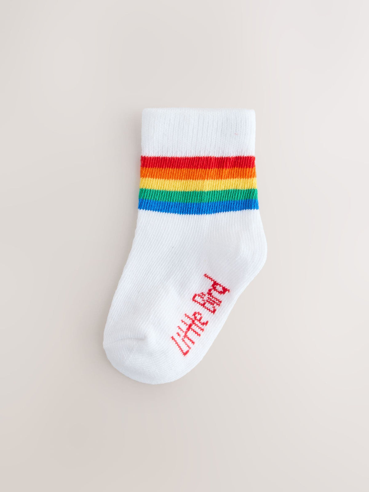 Little Bird by Jools Oliver White Bright Rainbow Stripe Socks Baby 5 Pack image 4