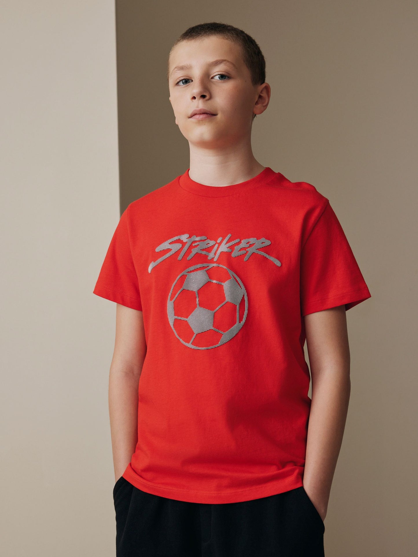 Dsiney Kidz - Red Short Sleeve Graphic Football T-Shirt (3-16yrs) image 1