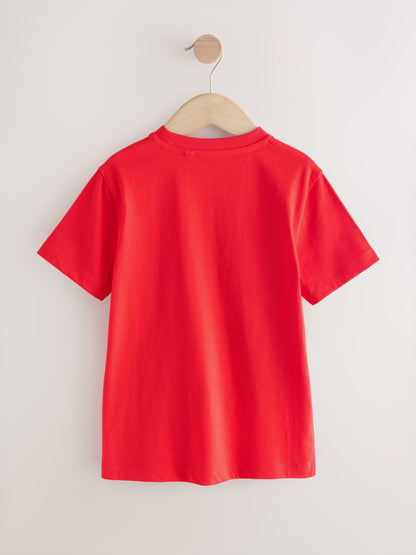 Dsiney Kidz - Red Short Sleeve Graphic Football T-Shirt (3-16yrs) image 7