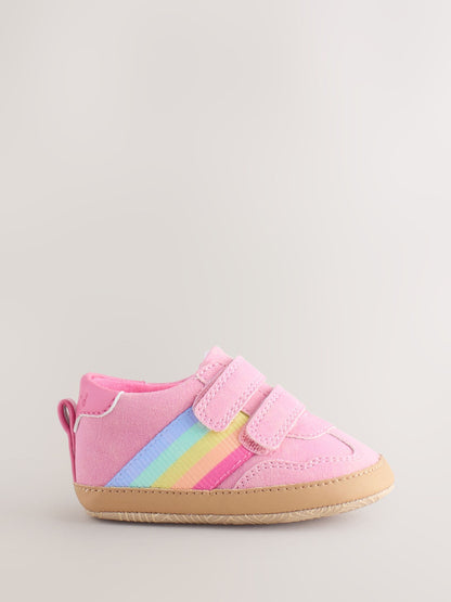 Little Bird by Jools Oliver Pink Baby Rainbow Tape Gum Sole Trainers Padders image 2