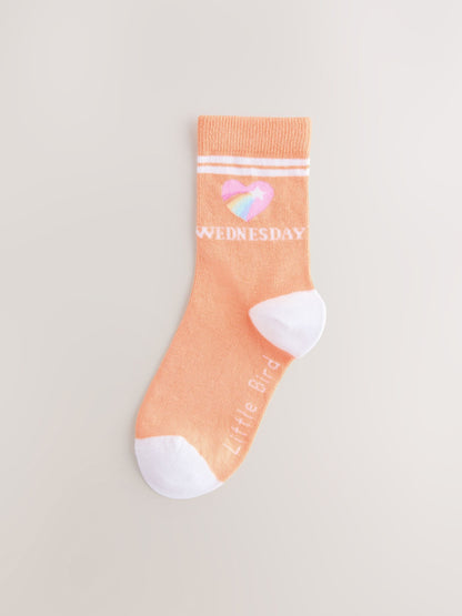 Little Bird by Jools Oliver Multi Pastel Rainbow Days Of The Week Socks 7 Pack image 4