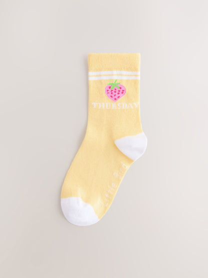 Little Bird by Jools Oliver Multi Pastel Rainbow Days Of The Week Socks 7 Pack image 5