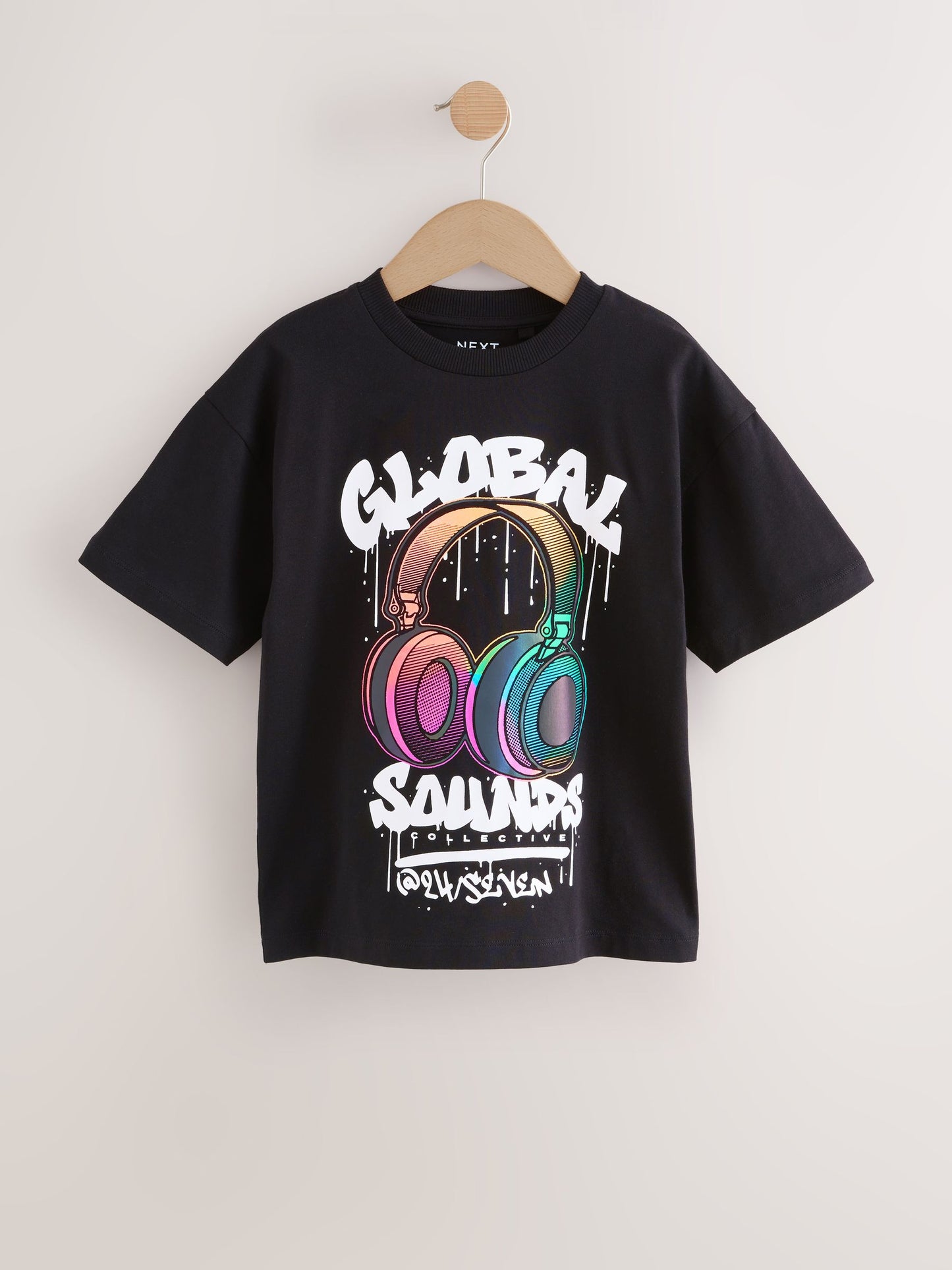 Dsiney Kidz - Black Headphones Short Sleeve Graphic T-Shirt (3-16yrs) image 1