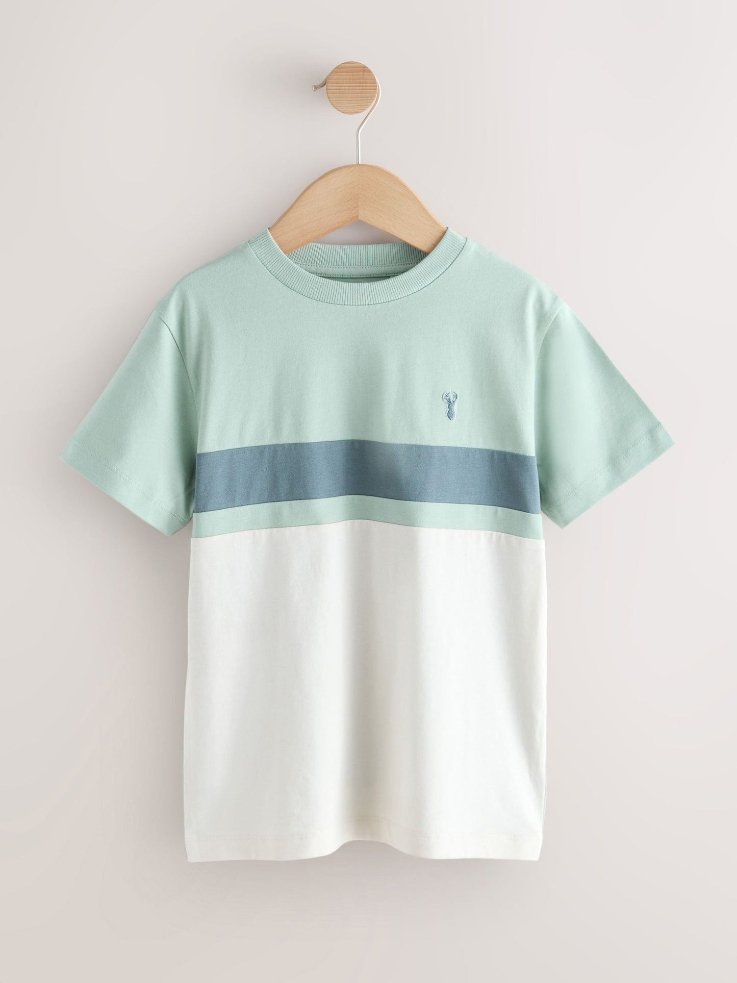 Dsiney Kidz - Mineral Green/Ecru Colourblock Short Sleeve T-Shirt (3-16yrs) image 1
