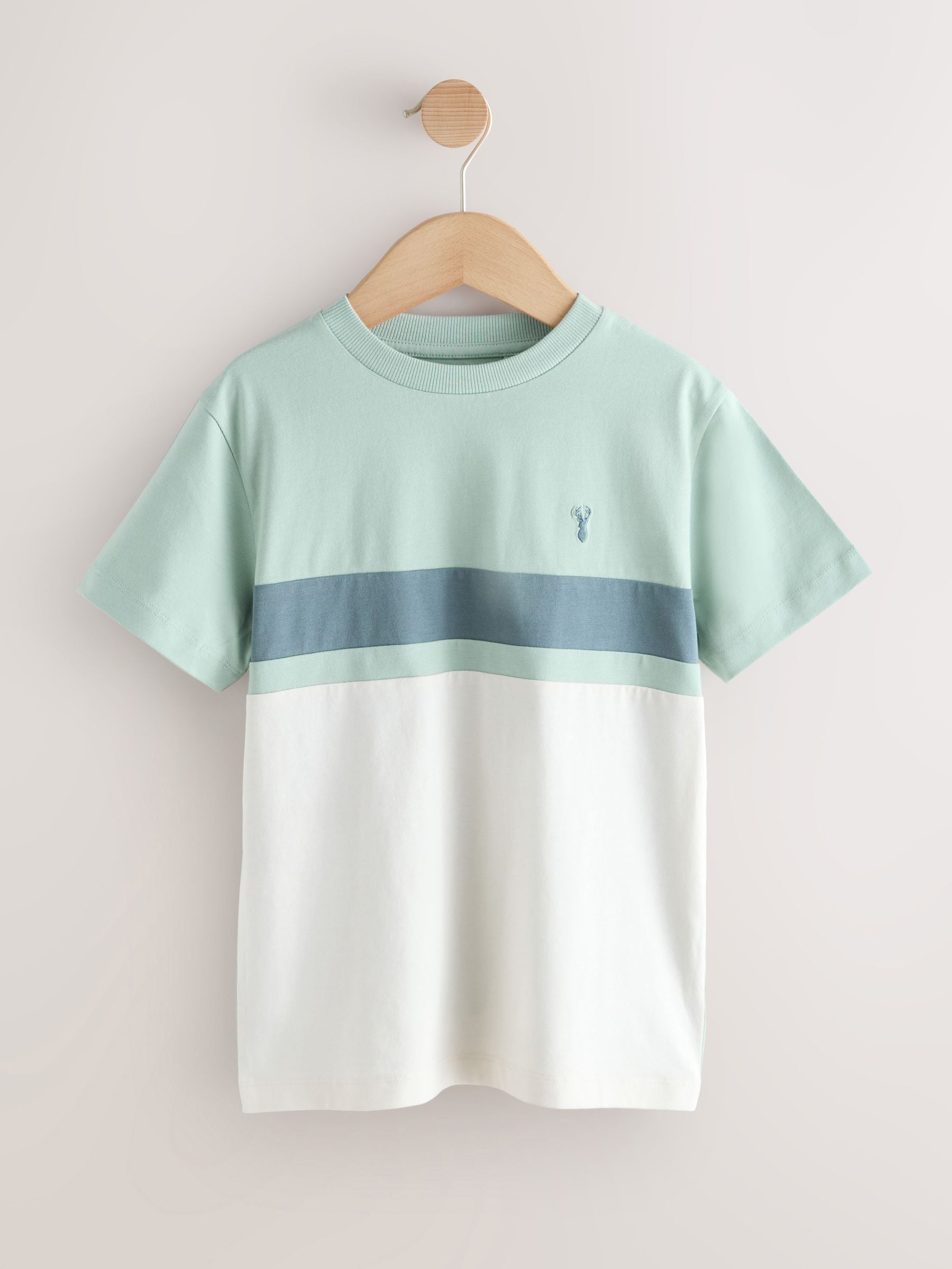 Dsiney Kidz - Mineral Green/Ecru Colourblock Short Sleeve T-Shirt (3-16yrs) image 1