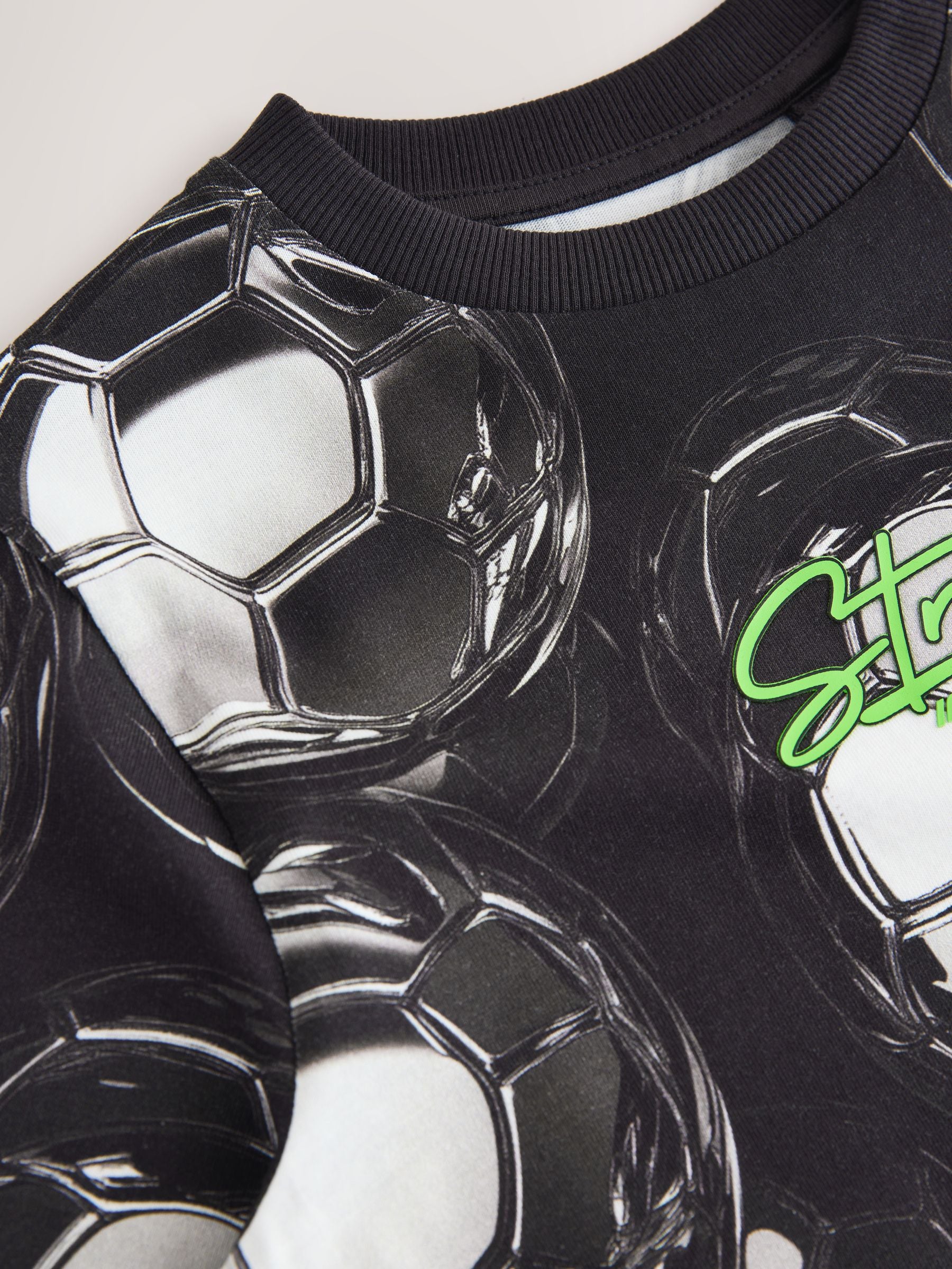 Dsiney Kidz - Black/White Short Sleeve Graphic Football T-Shirt (3-16yrs) image 4