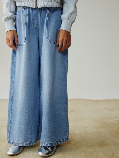 Dsiney Kidz - Light Blue Pull On Wide Leg Trousers (3-16yrs) image 1