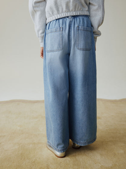Dsiney Kidz - Light Blue Pull On Wide Leg Trousers (3-16yrs) image 4
