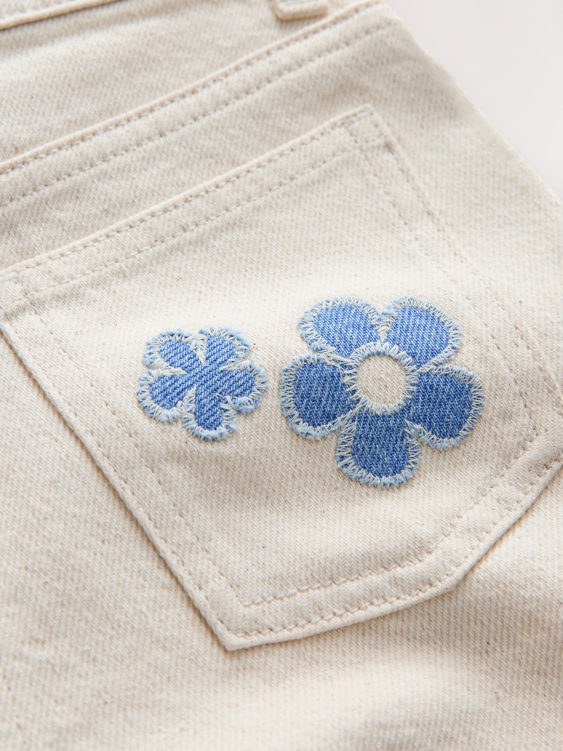 Dsiney Kidz - Ecru Floral Embroidered Jeans (3-16yrs) image 8