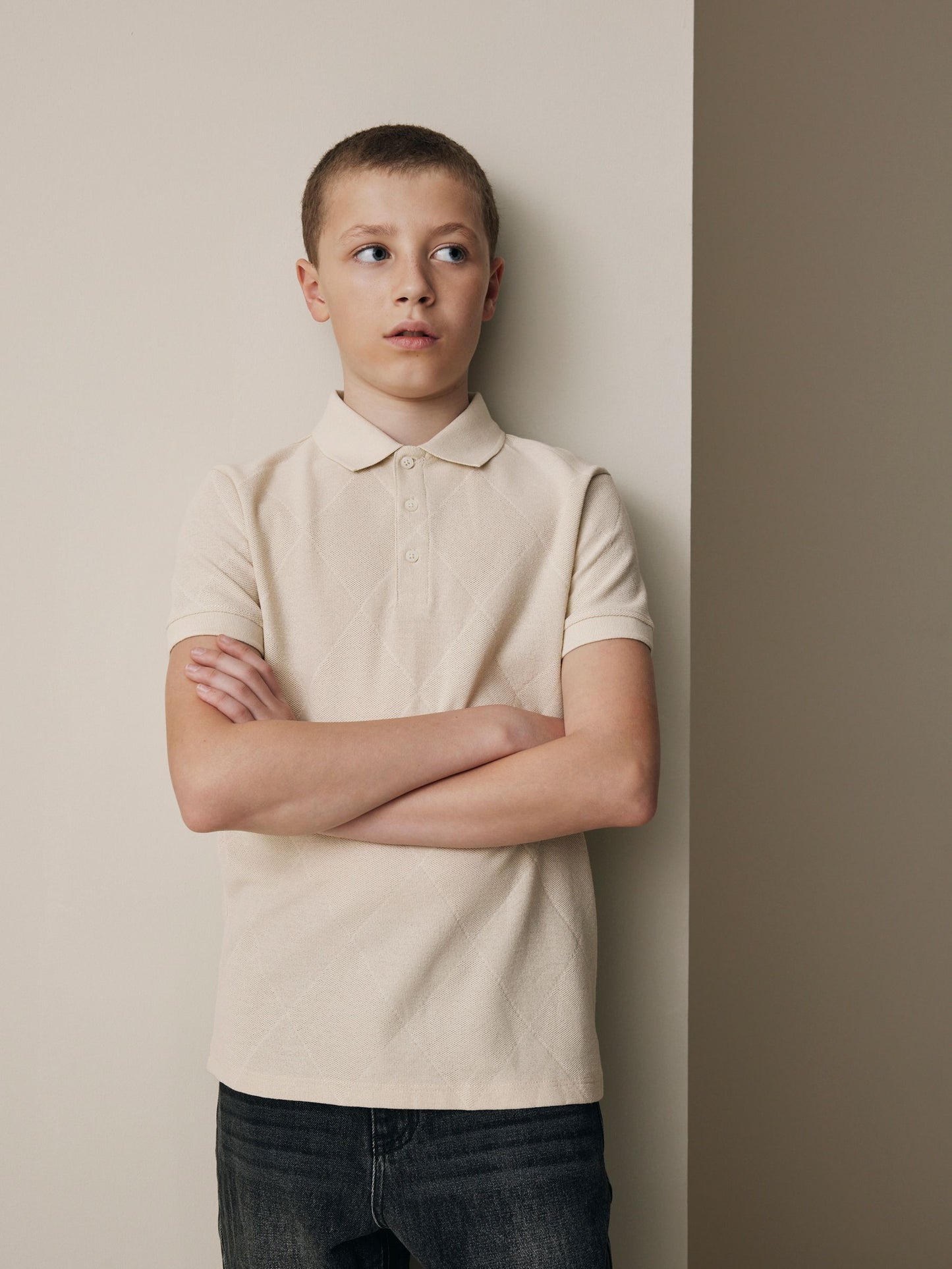 Dsiney Kidz - Cream Short Sleeve Jersey Polo Shirt (3-16yrs) image 1