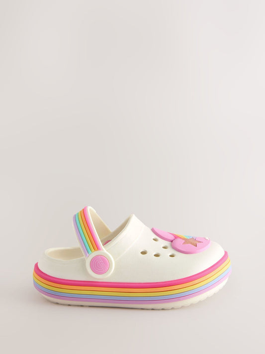 Little Bird by Jools Oliver Pink Pastel Rainbow Light-Up Clog Sandals image 2