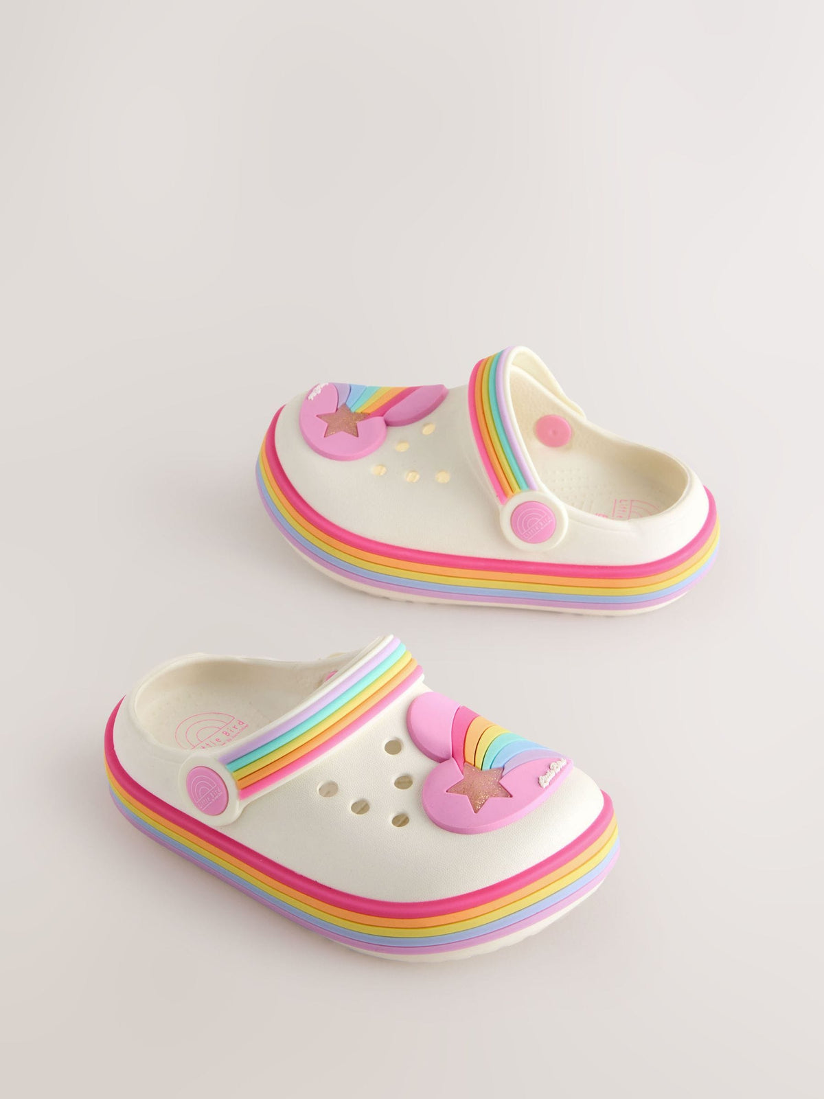Little Bird by Jools Oliver Pink Pastel Rainbow Light-Up Clog Sandals image 3