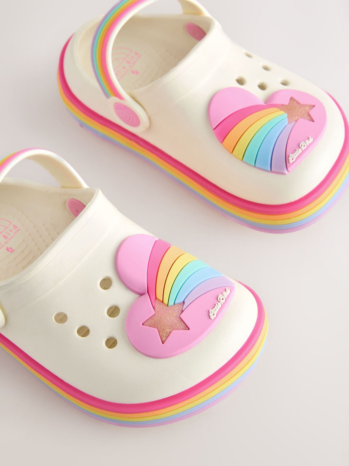 Little Bird by Jools Oliver Pink Pastel Rainbow Light-Up Clog Sandals image 4