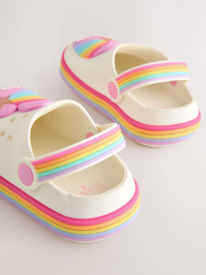 Little Bird by Jools Oliver Pink Pastel Rainbow Light-Up Clog Sandals image 5
