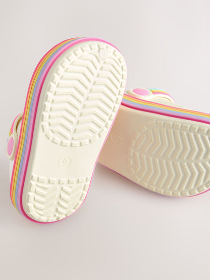 Little Bird by Jools Oliver Pink Pastel Rainbow Light-Up Clog Sandals image 6