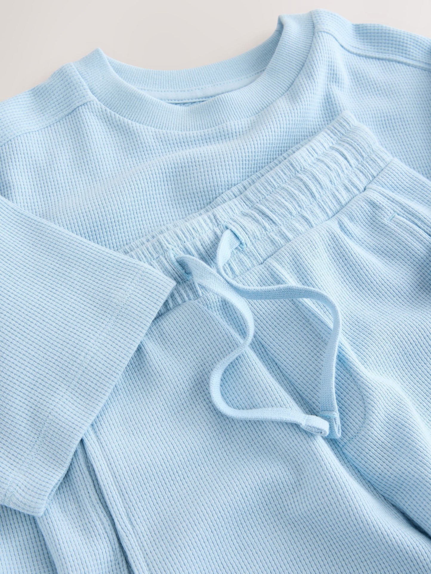 Dsiney Kidz - Light Blue Textured Short Sleeve T-Shirt and Shorts Set (3-16yrs) image 10