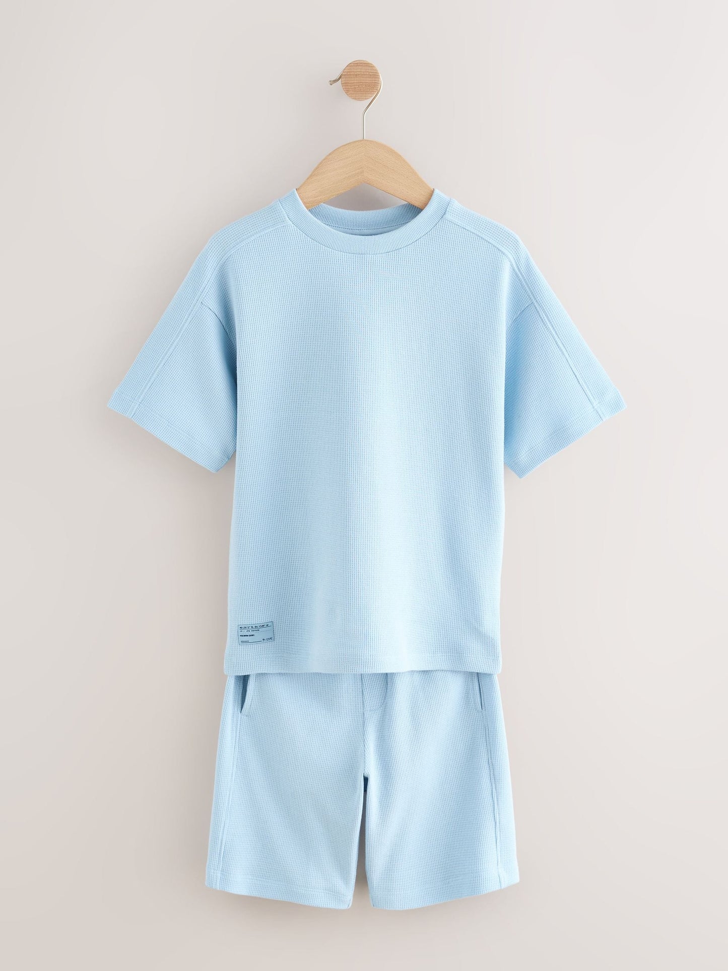 Dsiney Kidz - Light Blue Textured Short Sleeve T-Shirt and Shorts Set (3-16yrs) image 7