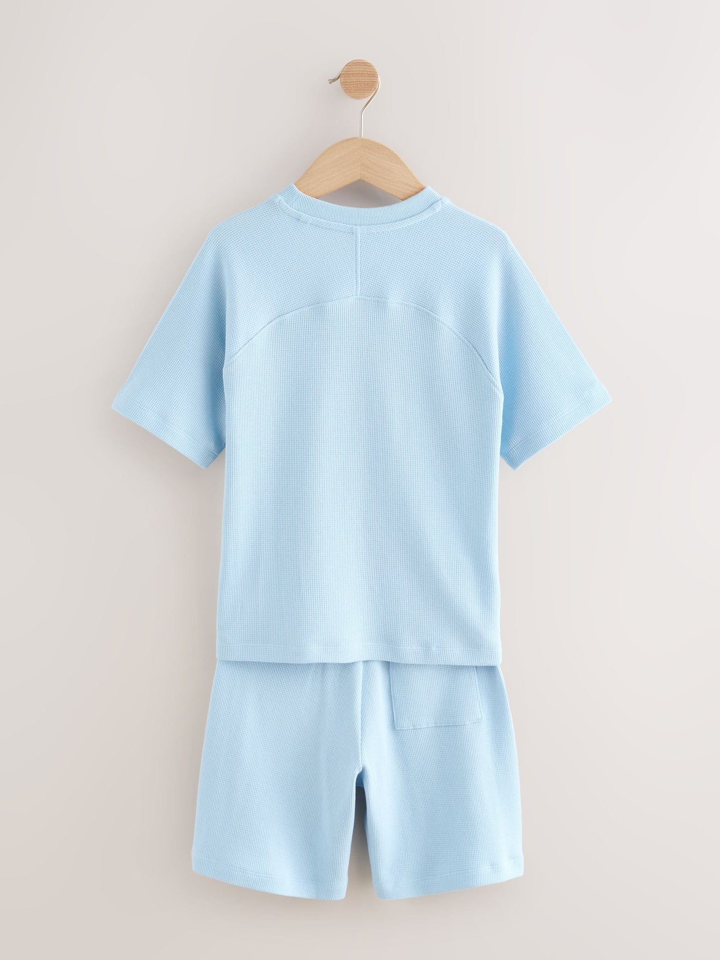 Dsiney Kidz - Light Blue Textured Short Sleeve T-Shirt and Shorts Set (3-16yrs) image 9