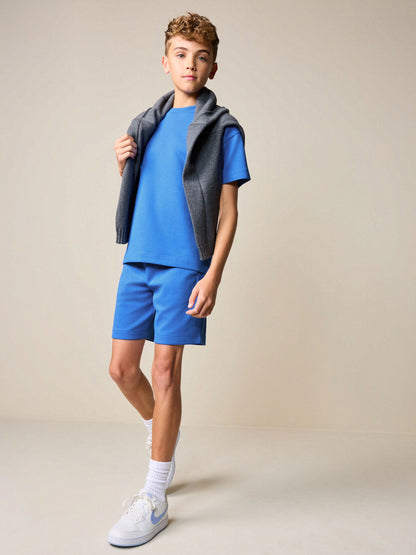 Dsiney Kidz - Cobalt Blue Relaxed Fit Heavyweight T-Shirt and Shorts Set (3-16yrs) image 2