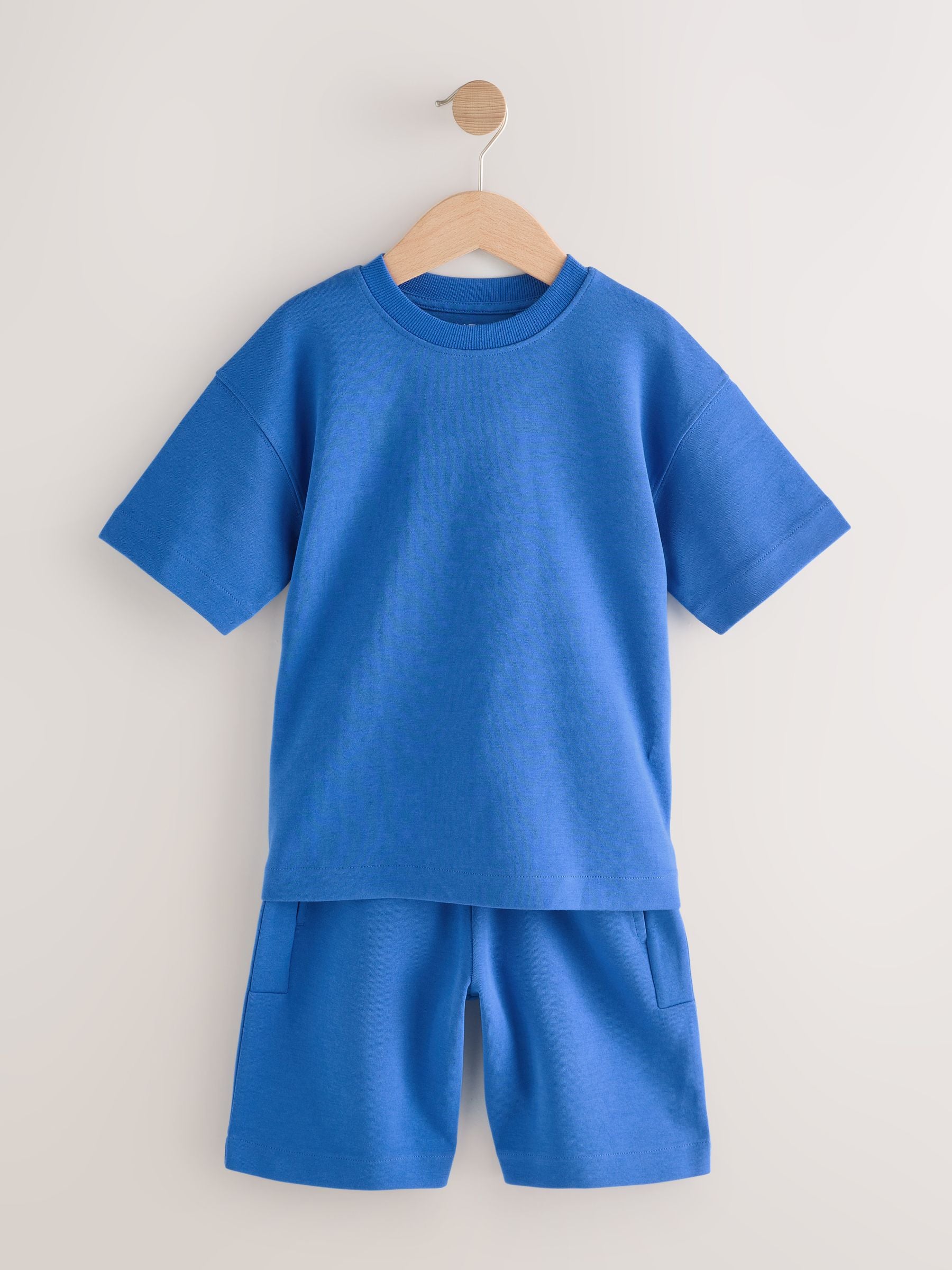 Dsiney Kidz - Cobalt Blue Relaxed Fit Heavyweight T-Shirt and Shorts Set (3-16yrs) image 4