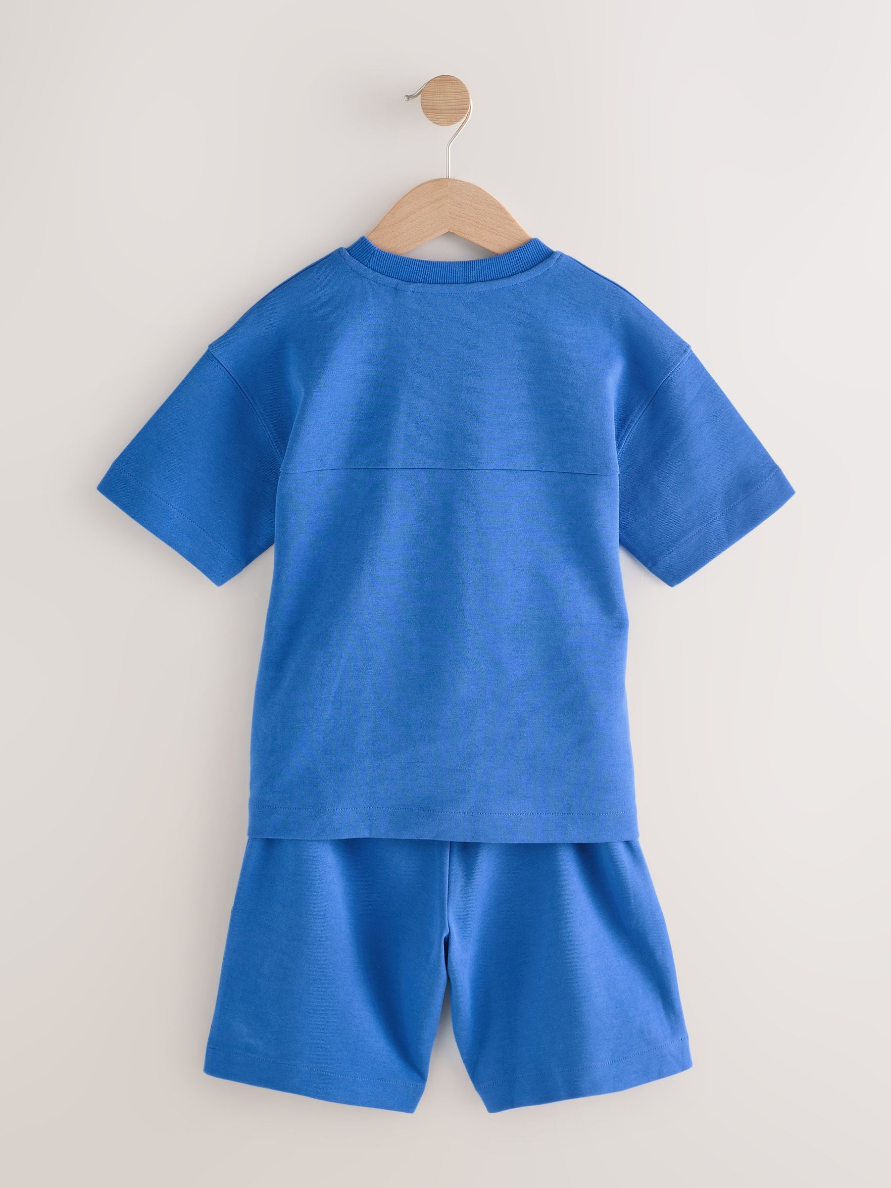 Dsiney Kidz - Cobalt Blue Relaxed Fit Heavyweight T-Shirt and Shorts Set (3-16yrs) image 6