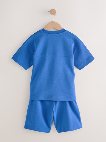 Dsiney Kidz - Cobalt Blue Relaxed Fit Heavyweight T-Shirt and Shorts Set (3-16yrs) image 6
