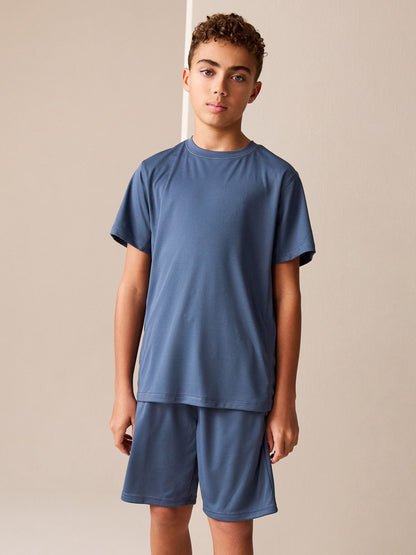 Dsiney Kidz - Mid Blue Sports T-Shirt and Shorts Set (3-16yrs) image 1