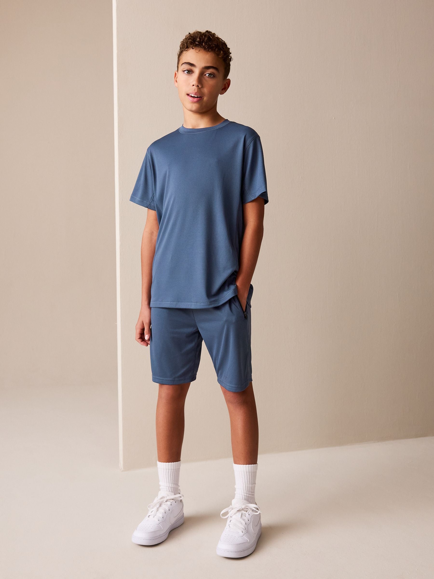 Dsiney Kidz - Mid Blue Sports T-Shirt and Shorts Set (3-16yrs) image 2