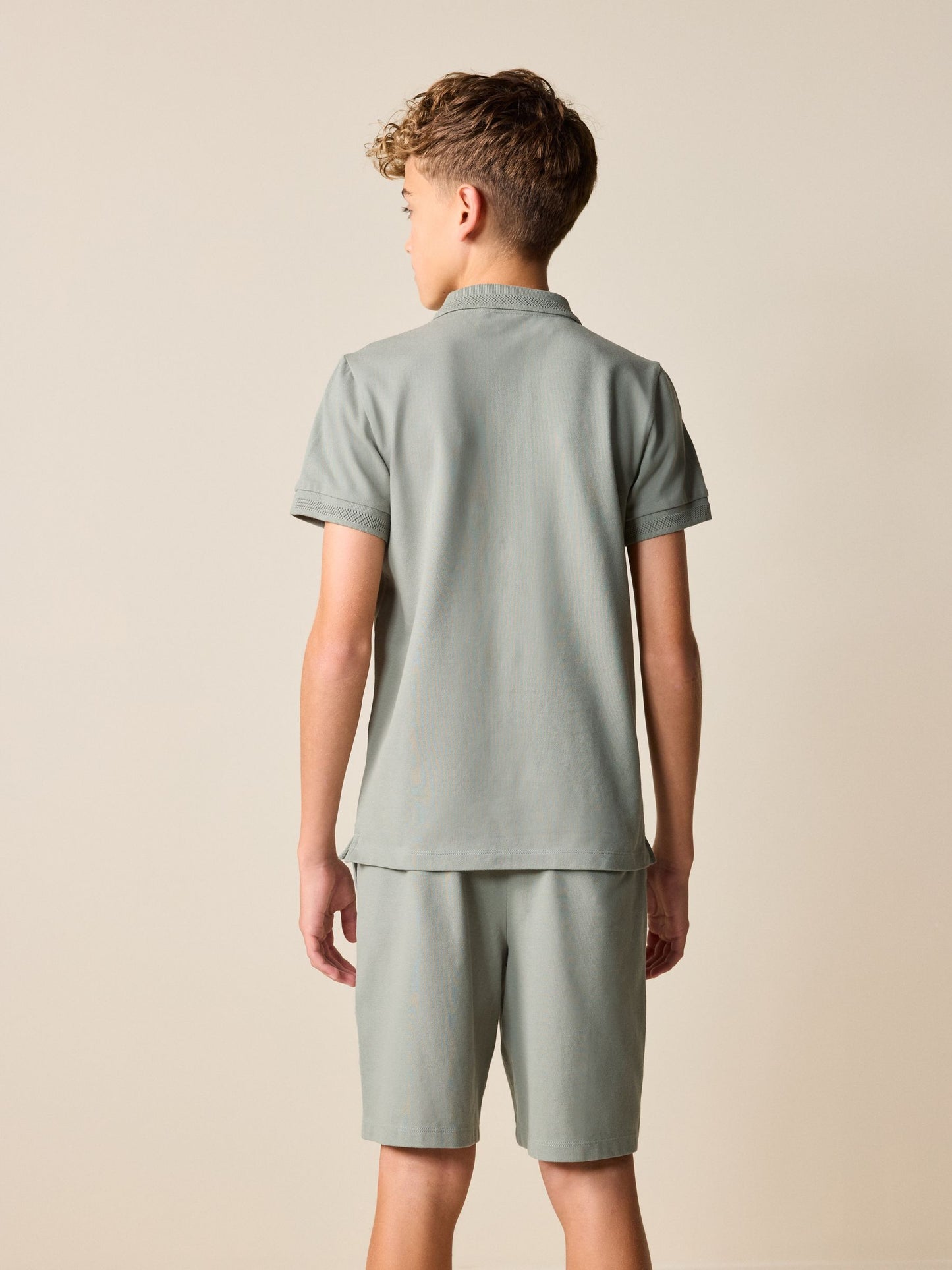Dsiney Kidz - Khaki Green Short Sleeve Polo Shirt and Shorts Set (3-16yrs) image 2