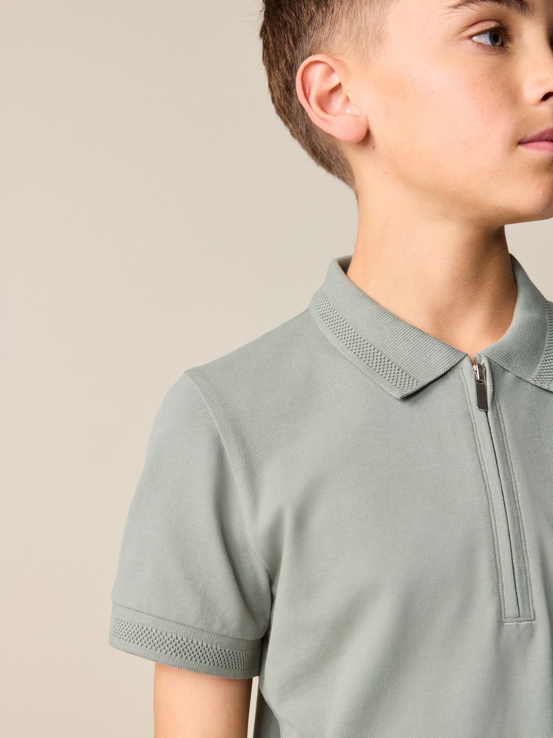 Dsiney Kidz - Khaki Green Short Sleeve Polo Shirt and Shorts Set (3-16yrs) image 3