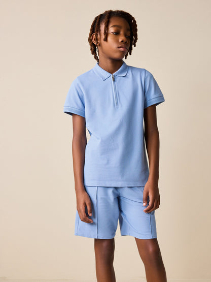 Dsiney Kidz - Light Blue Short Sleeve Polo Shirt and Shorts Set (3-16yrs) image 1