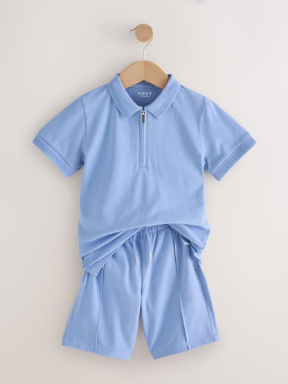 Dsiney Kidz - Light Blue Short Sleeve Polo Shirt and Shorts Set (3-16yrs) image 5