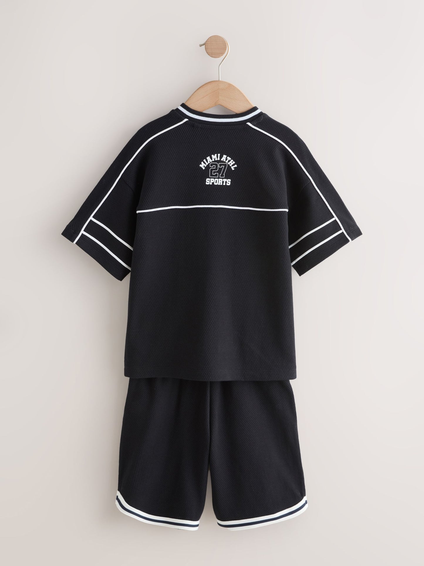 Dsiney Kidz - Black Varsity T-Shirt and Shorts Set (3-16yrs) image 7