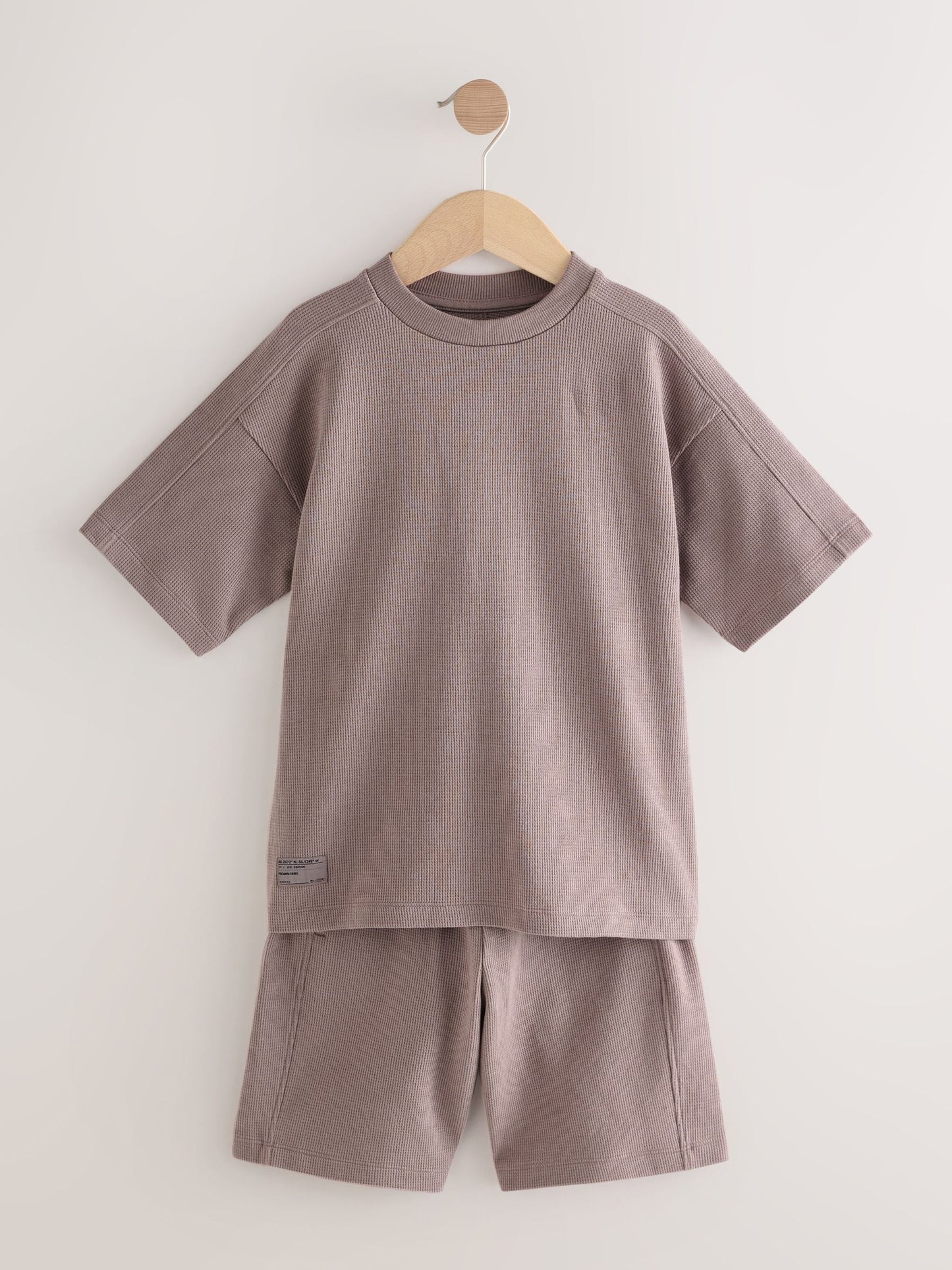 Dsiney Kidz - Mink Brown Textured Short Sleeve T-Shirt and Shorts Set (3-16yrs) image 6