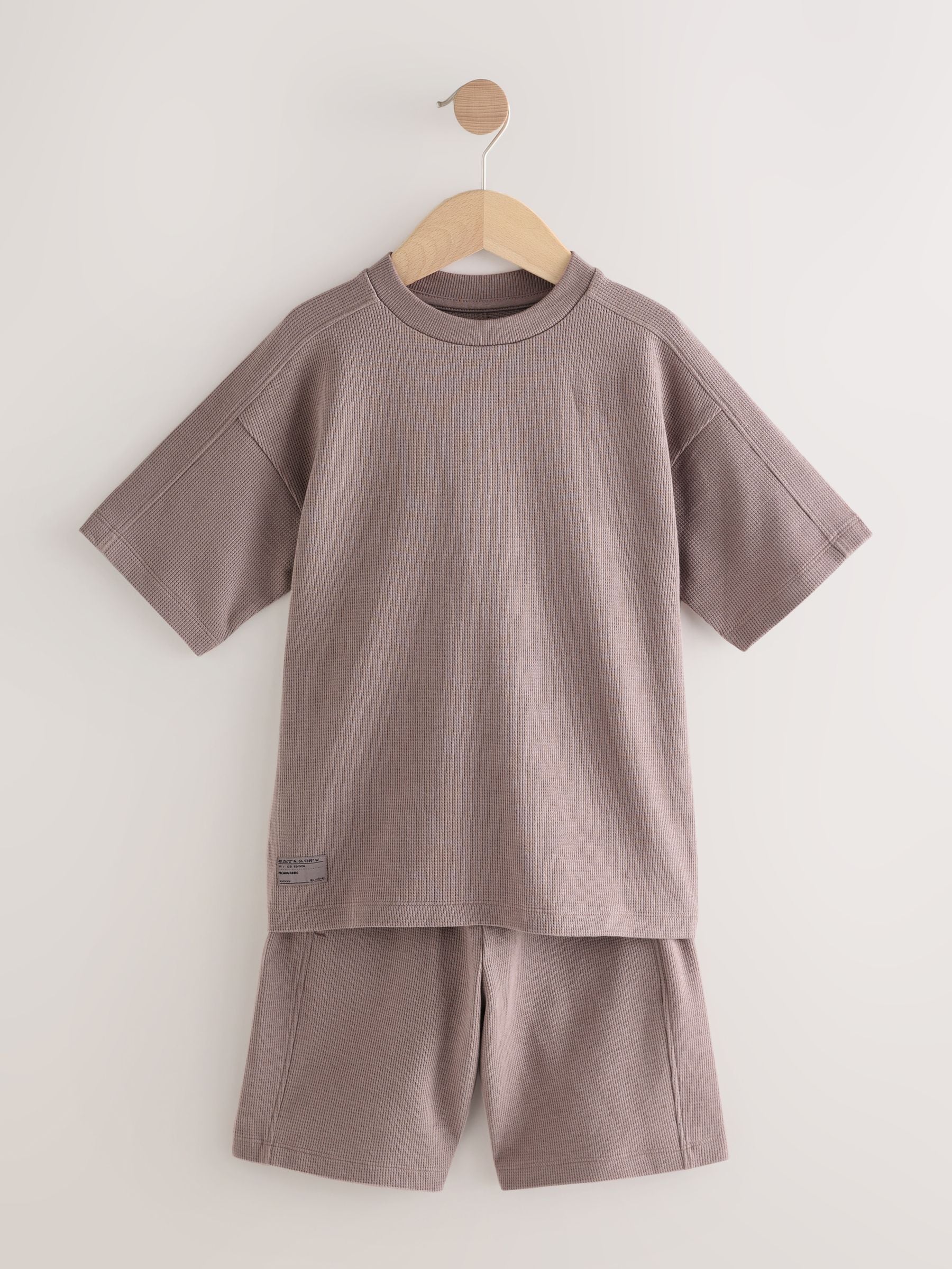 Dsiney Kidz - Mink Brown Textured Short Sleeve T-Shirt and Shorts Set (3-16yrs) image 6