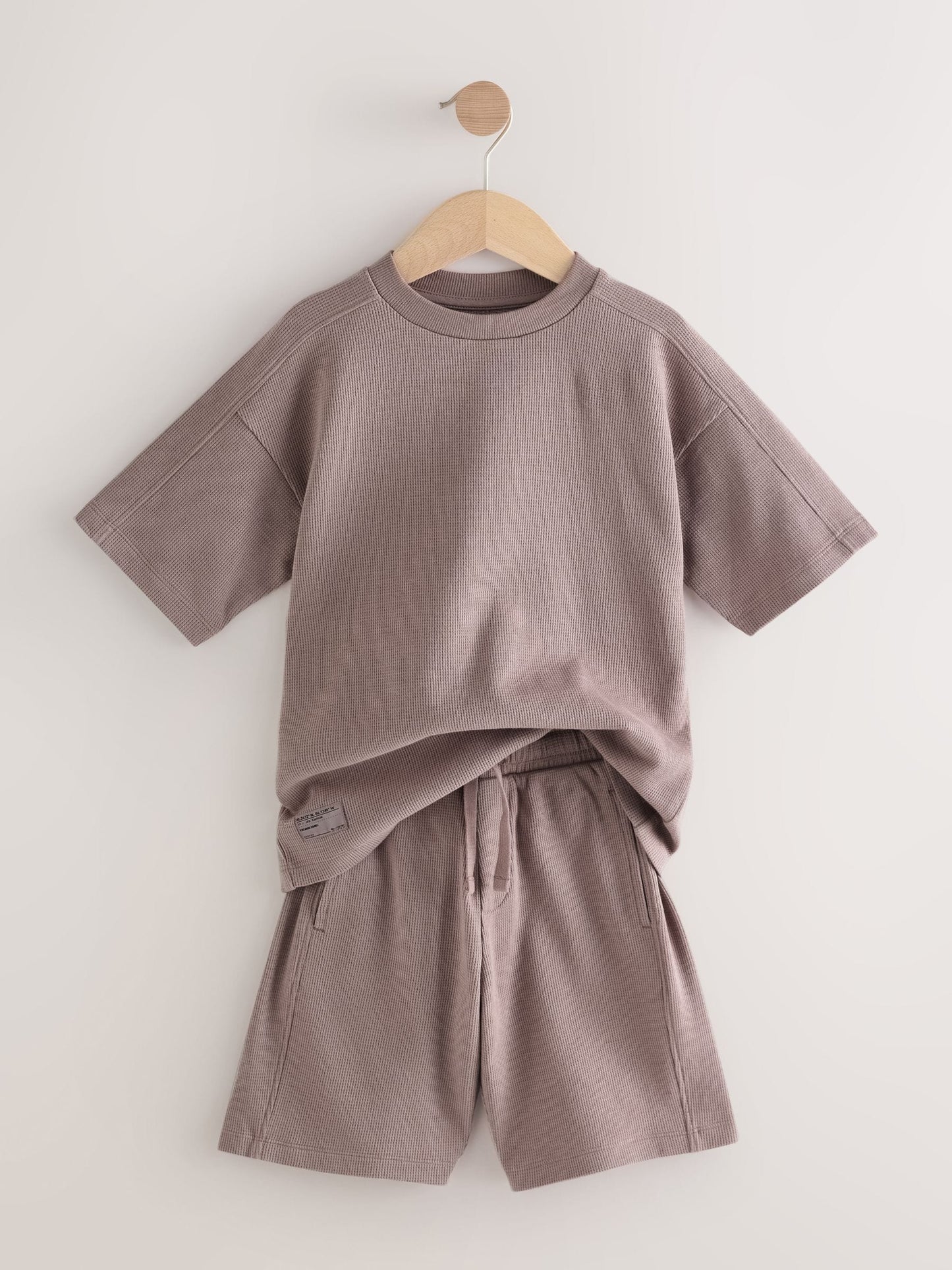 Dsiney Kidz - Mink Brown Textured Short Sleeve T-Shirt and Shorts Set (3-16yrs) image 7