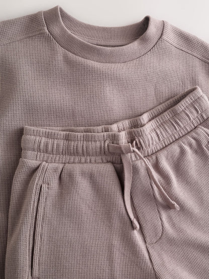 Dsiney Kidz - Mink Brown Textured Short Sleeve T-Shirt and Shorts Set (3-16yrs) image 9