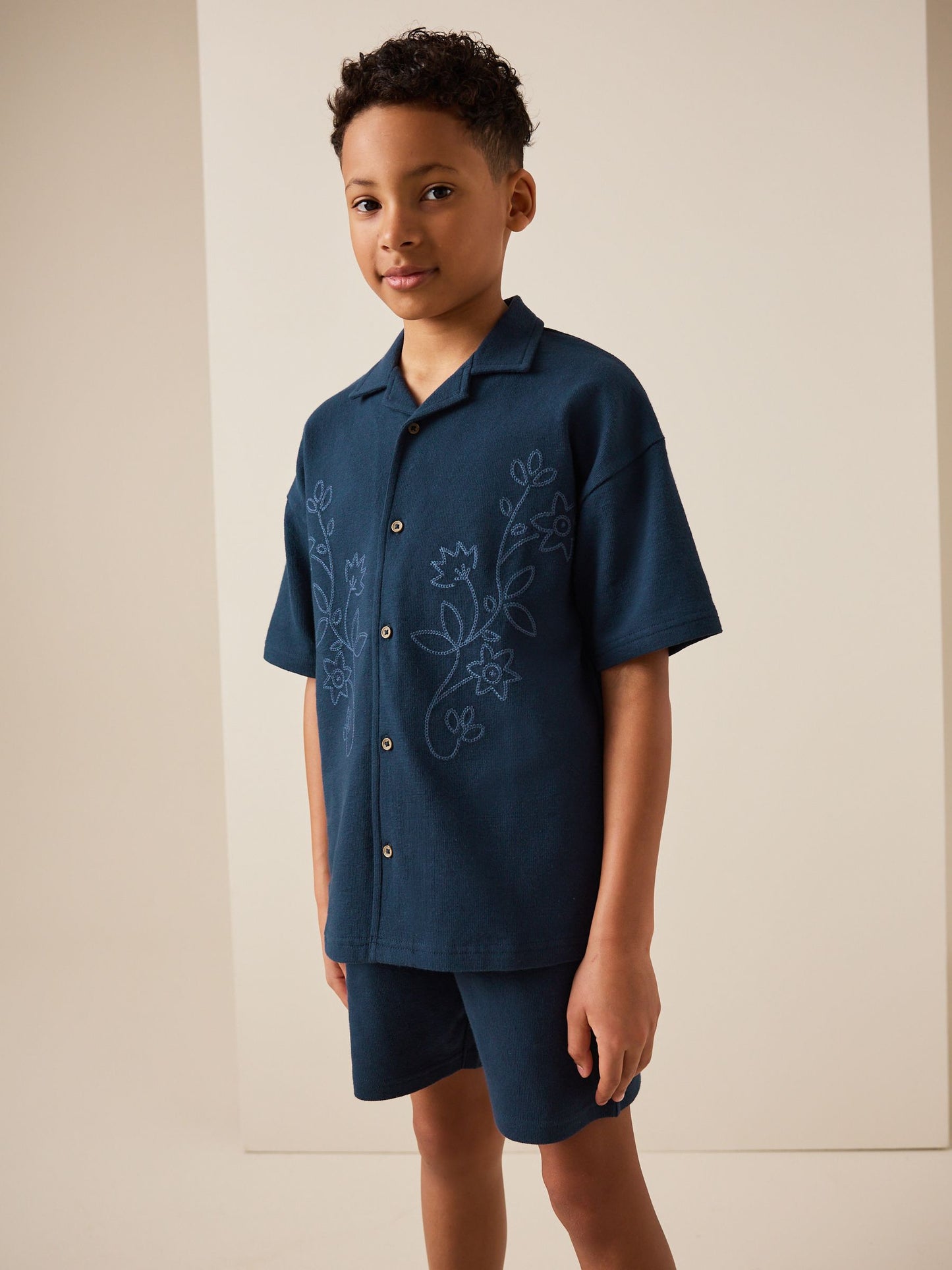 Dsiney Kidz - Navy Revere Button Through Shirt and Shorts Set (3-16yrs) image 1