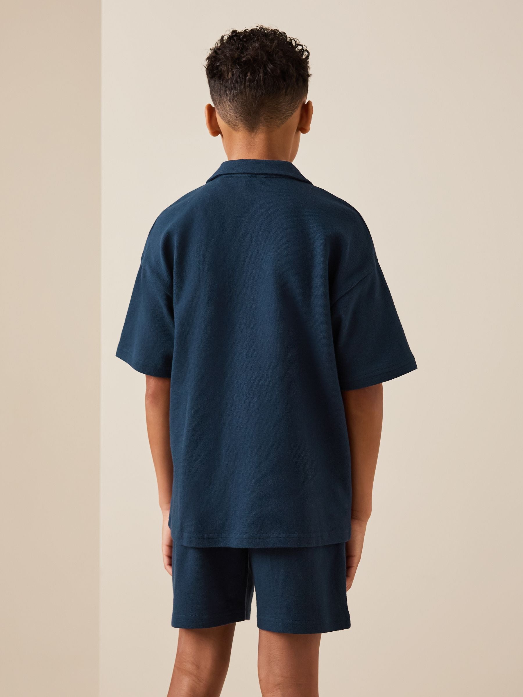 Dsiney Kidz - Navy Revere Button Through Shirt and Shorts Set (3-16yrs) image 2