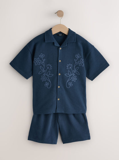 Dsiney Kidz - Navy Revere Button Through Shirt and Shorts Set (3-16yrs) image 5